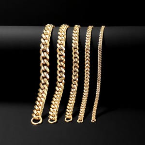 Chunky Cuban Link Bracelet for Men – 3-11mm Miami Curb Chain – Stainless Steel Punk Wristband – Heavy Unisex Jewelry