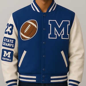 Customizable Varsity Jacket: Personalized Embroidered Letterman Jacket for Men and Women, School Sports Apparel