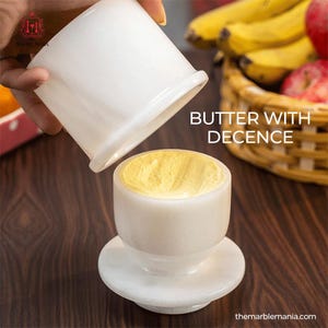 Marble Butter Keeper Dish | Natural Stone French Butter Dish with Lid | Luxury Kitchen Countertop Butter Jar | Elegant Marble Butter Crock