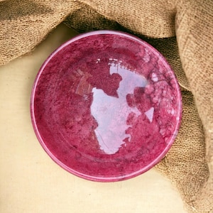 Handcrafted Ruby-Red Marble Bowl: Luxury Home Decor Centerpiece