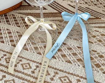 Personalised Ribbon Bows: Custom Wedding Place Setting Name Ribbons