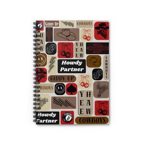 Howdy Partner Spiral Notebook - Cute Cowboy Design, Journal for Cowgirls, School, Creative Writing, Gift for Birthdays & Holidays
