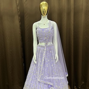 Bridesmaid Ready To Wear Lehenga Choli Set Indian Wedding Party Wear Ghagra Choli Lavender Lahenga Choli For Women Reception,Sangeet Wear