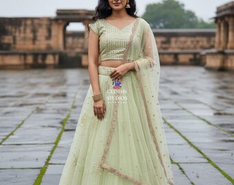 Net Lehenga Choli For Women: Indian Traditional Wear Outfit Trending Chaniya