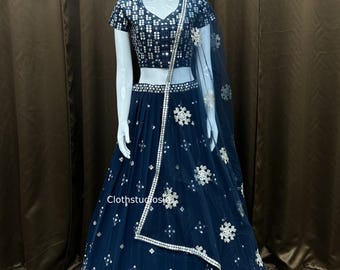 Amazing Blue Lehenga Choli For Women Bridesmaid Ready To Wear Lahengas Wedding Party Wear Ghagra Choli Reception,Sangeet Wear Lehenga Outfit