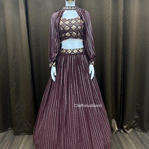 Wine Lehenga Choli For Women Indian Wedding Party Wear Outfits Bridesmaid Ready Made Lahengas Reception,Sangeet Wear Function Wear Ghagras