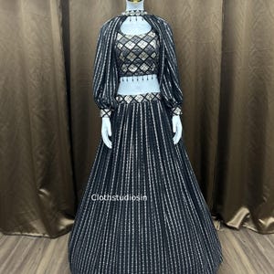 Beautiful Black Lehenga Choli For Women Indian Wedding Party Wear Lahenga Choli Bridesmaids Ready To Wear Ghagra Choli Set Reception Wear