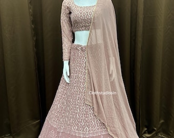 Pink Lehenga Choli Set: Embroidered Lengha choli For Women Wedding Wear Arrival