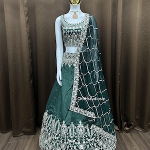 Bollywood Style Green Lehenga Choli For Women Indian Wedding Party Wear Lahenga Choli Function Wear Ghagra Choli Reception,Mehendi Wear