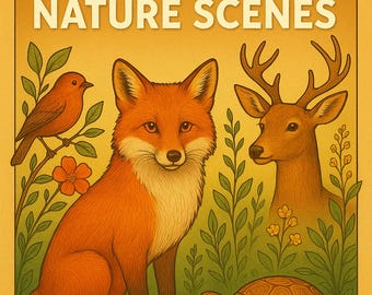 Libro da colorare di animali e natura 30 pagine