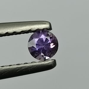 0.19ct Natural Purple Sapphire Round, Earth Mined Purple Sapphire Round, Faceted Purple Sapphire Round, Natural Purple Sapphire Round Cut