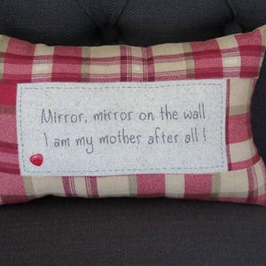 Mirror Mirror On The Wall Embroidered Pillow Etsy