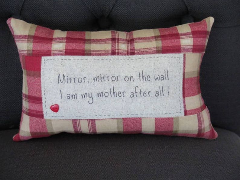 Mirror Mirror On The Wall Embroidered Pillow Etsy
