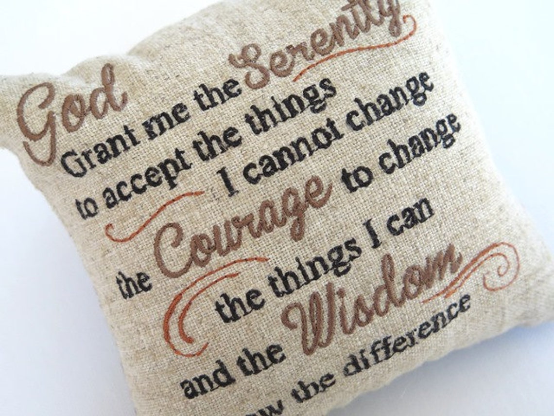 Serenity Prayer Embroidered Pillow Etsy