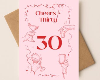 Cheers To 30 Birthday Card
