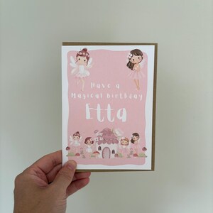 Carte d'anniversaire fée - personnalisée