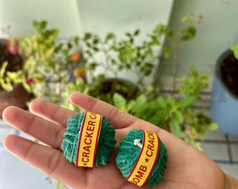 6 Psc Sutli Bomb Handmade Candle - Unique Diwali Decor, Festive Firecracker Candle, Novelty Surprise Gift Idea