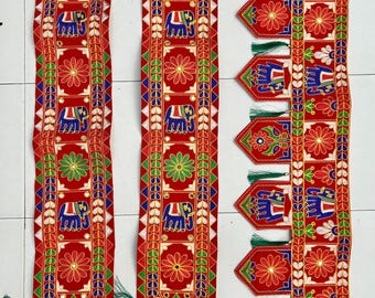 Embroidered Elephant Toran | Bohemian Door Hanging, Diwali Decor