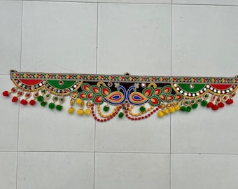 Embroidered Peacock Toran | Bohemian Door Hanging, Diwali Decor