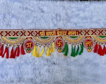 Embroidered Indian Door Toran | Bohemian Festival Decor | Ethnic Handmade Tapestry for Diwali, Weddings, Home, and Office Decor