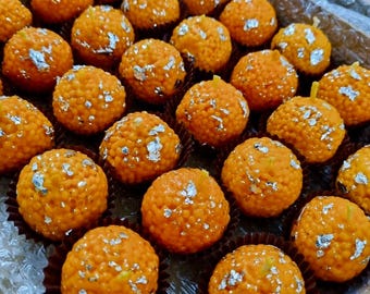 6 Pcs Motichur Ladoo Candles – Handmade Eco-Friendly Diwali Decor