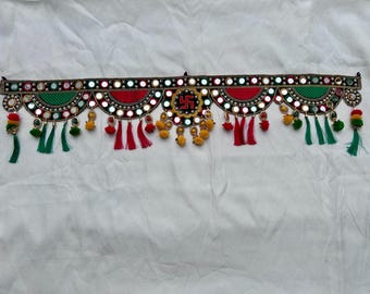 Embroidered Indian Toran: Bohemian Door Hanging, Diwali Decor