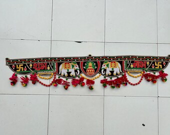 Embroidered Elephant Toran | Bohemian Door Hanging, Diwali Decor