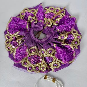 Handmade Krishna Poshak | Laddu Gopal Poshak | Traditional Purple Outfit for Lord Krishna | Colorful and Decorative Handmade Dress .
