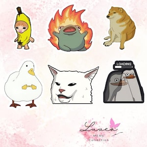 Skaffa det här knasiga Doge & Forg meme-klistermärkespaketet – 8 högupplösta PNG-bilder, perfekta för digitala planerare, GoodNotes, sociala chattar eller utskrifter.