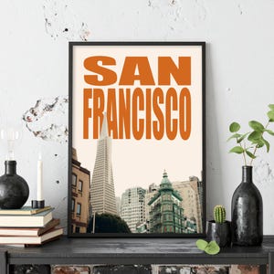 San Francisco Skyline Poster: Golden Gate Bridge Art Print (Digital Download