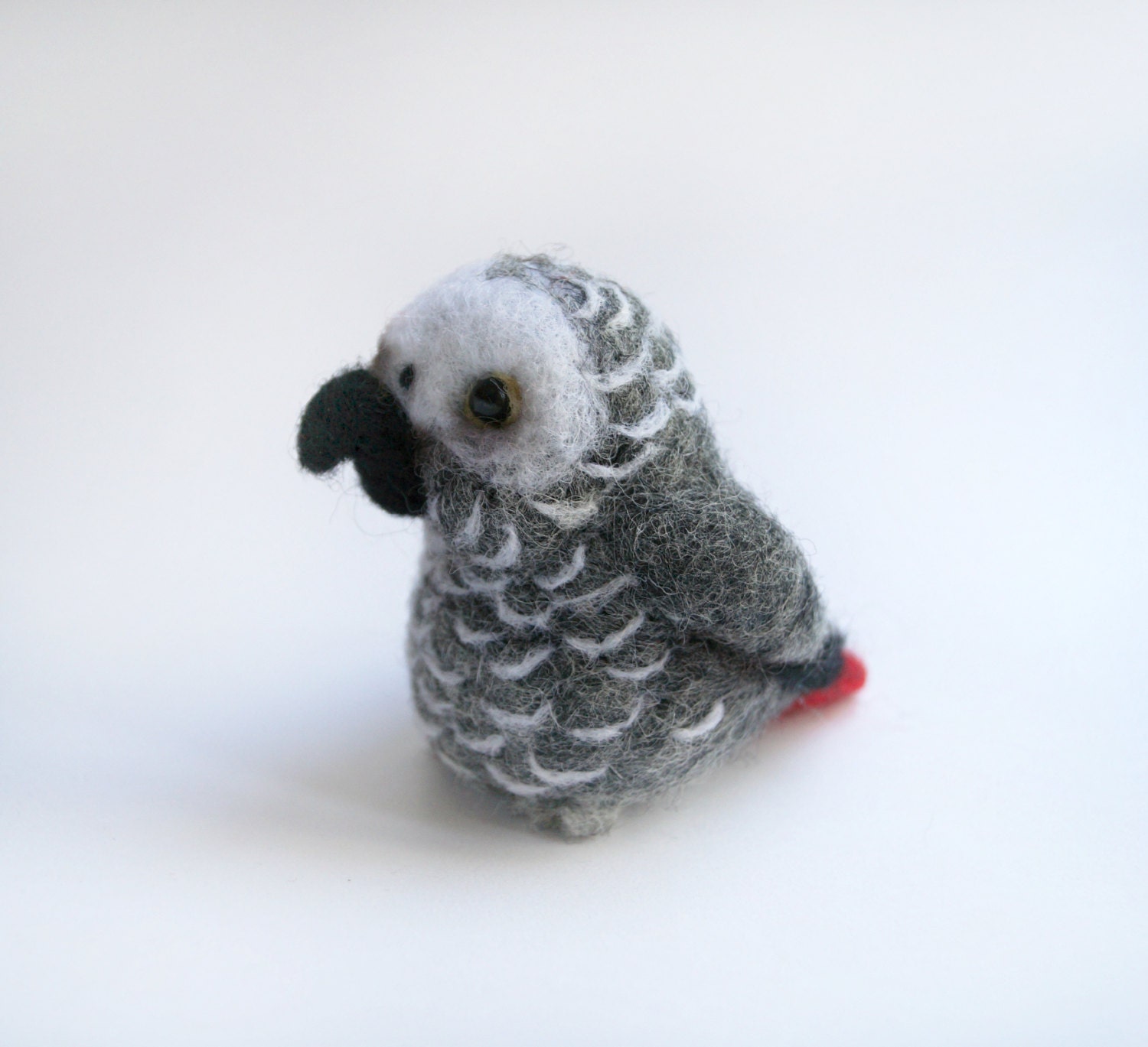 stuffed african grey parrot