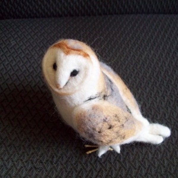 Barn owl needle felted