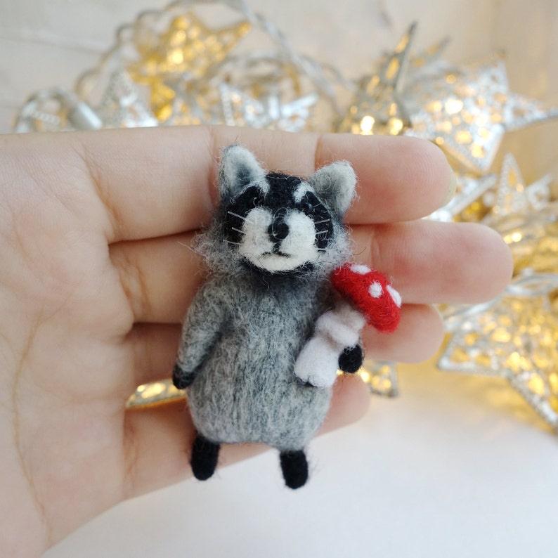 Needle Felted Raccoon Etsy