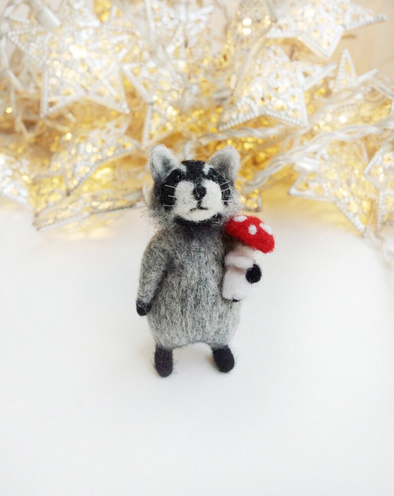Needle Felted Raccoon Etsy
