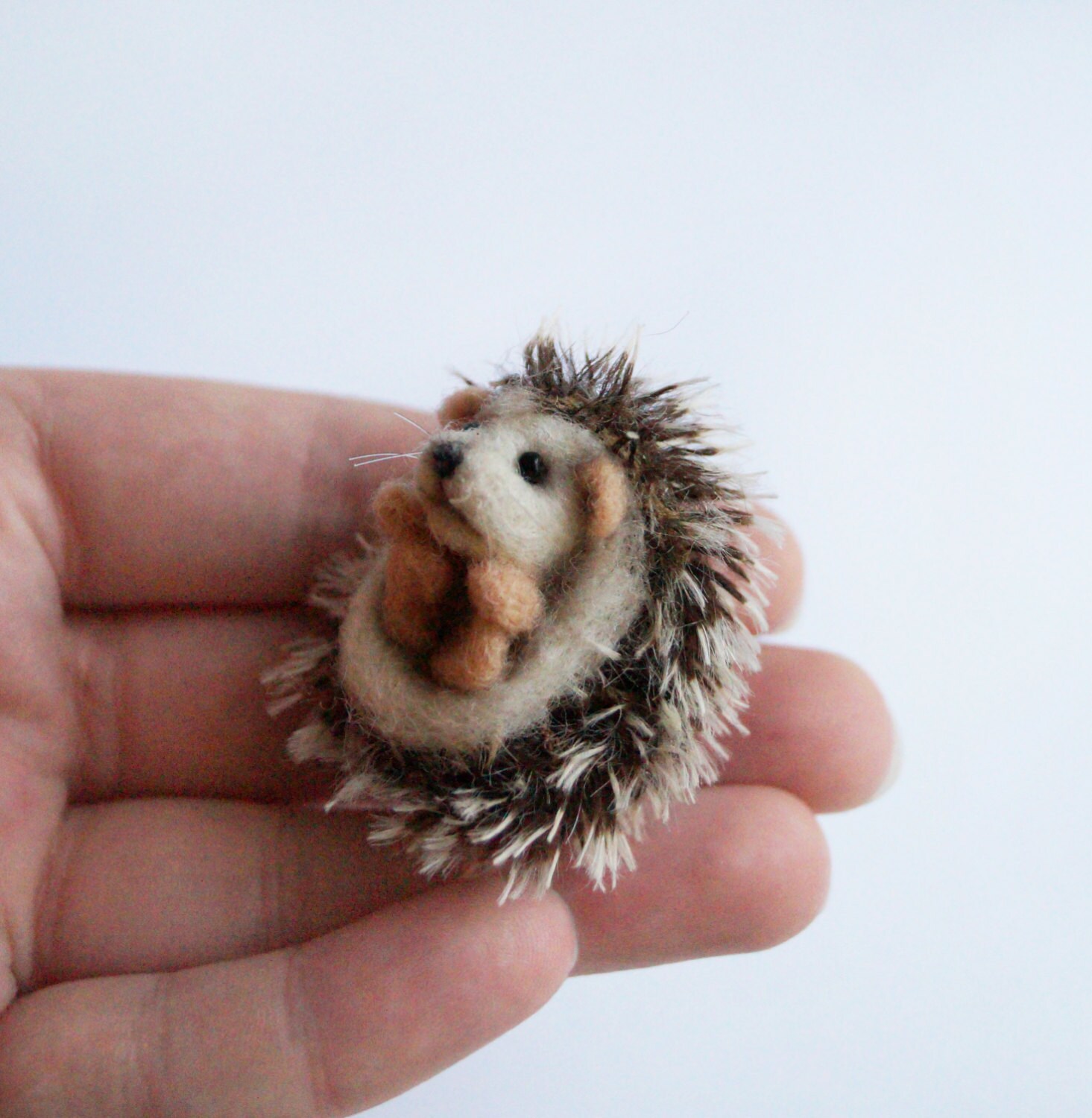 Needle felted hedgehog miniature soft sculpture felted Etsy