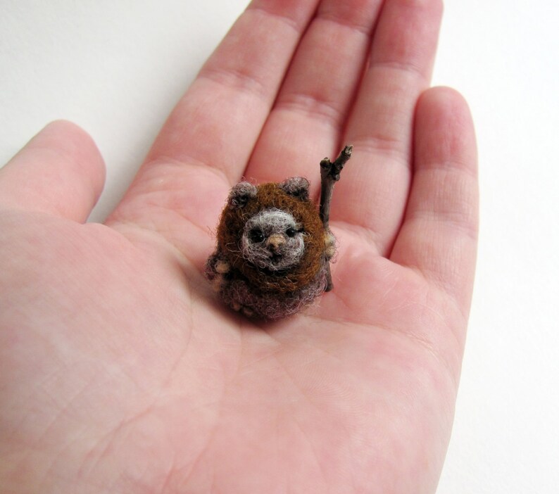 Tiny needle felted Ewok Etsy