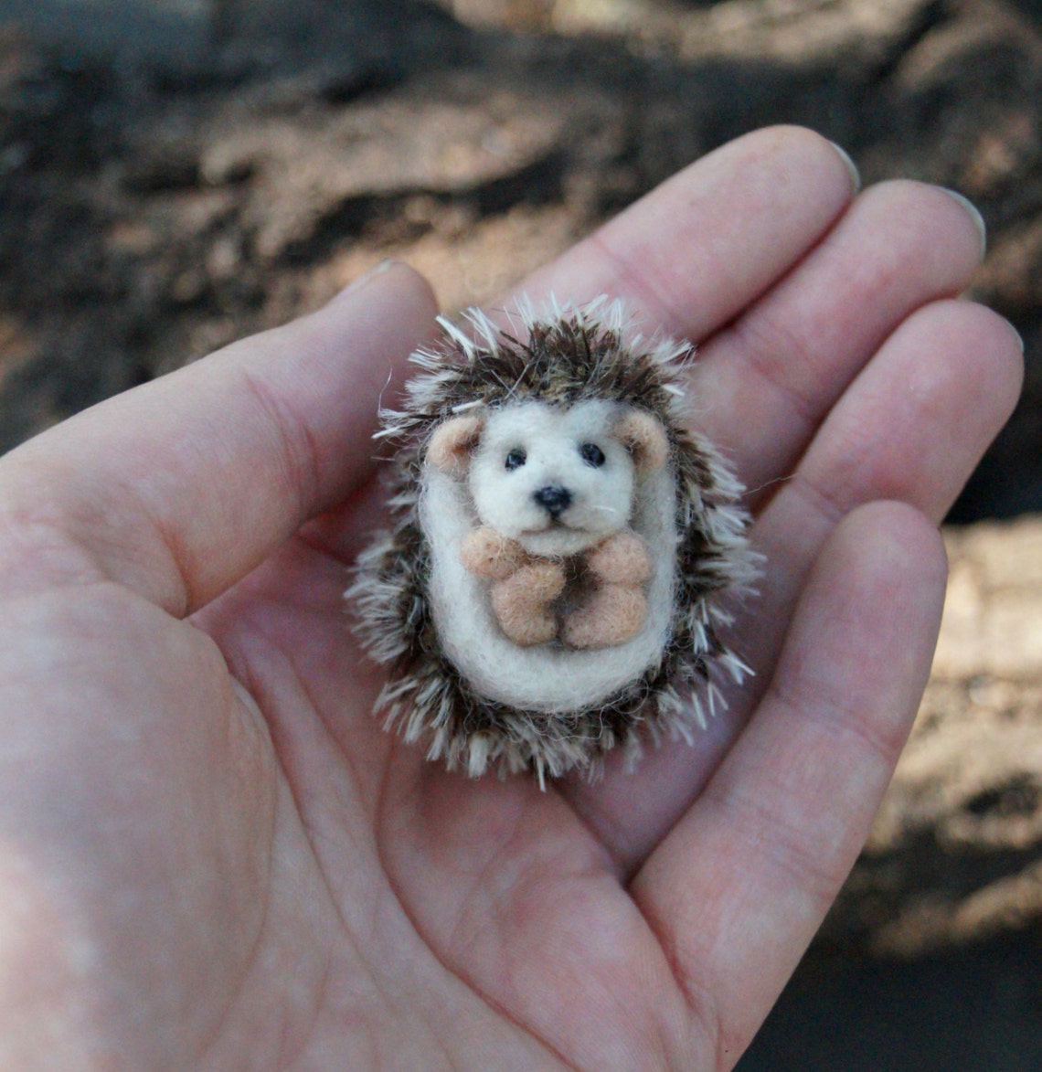 Needle felted hedgehog miniature soft sculpture felted Etsy