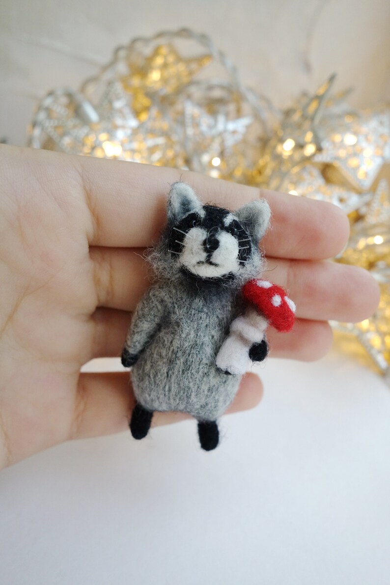 Needle Felted Raccoon Etsy