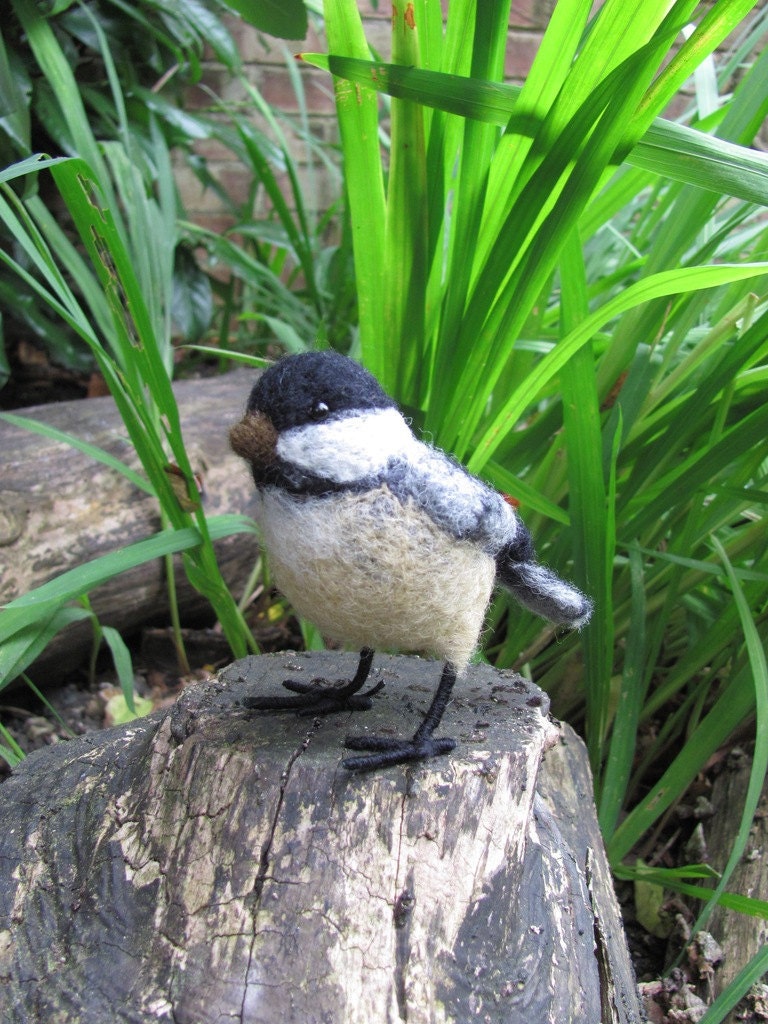 Needle felted Chickadee Etsy