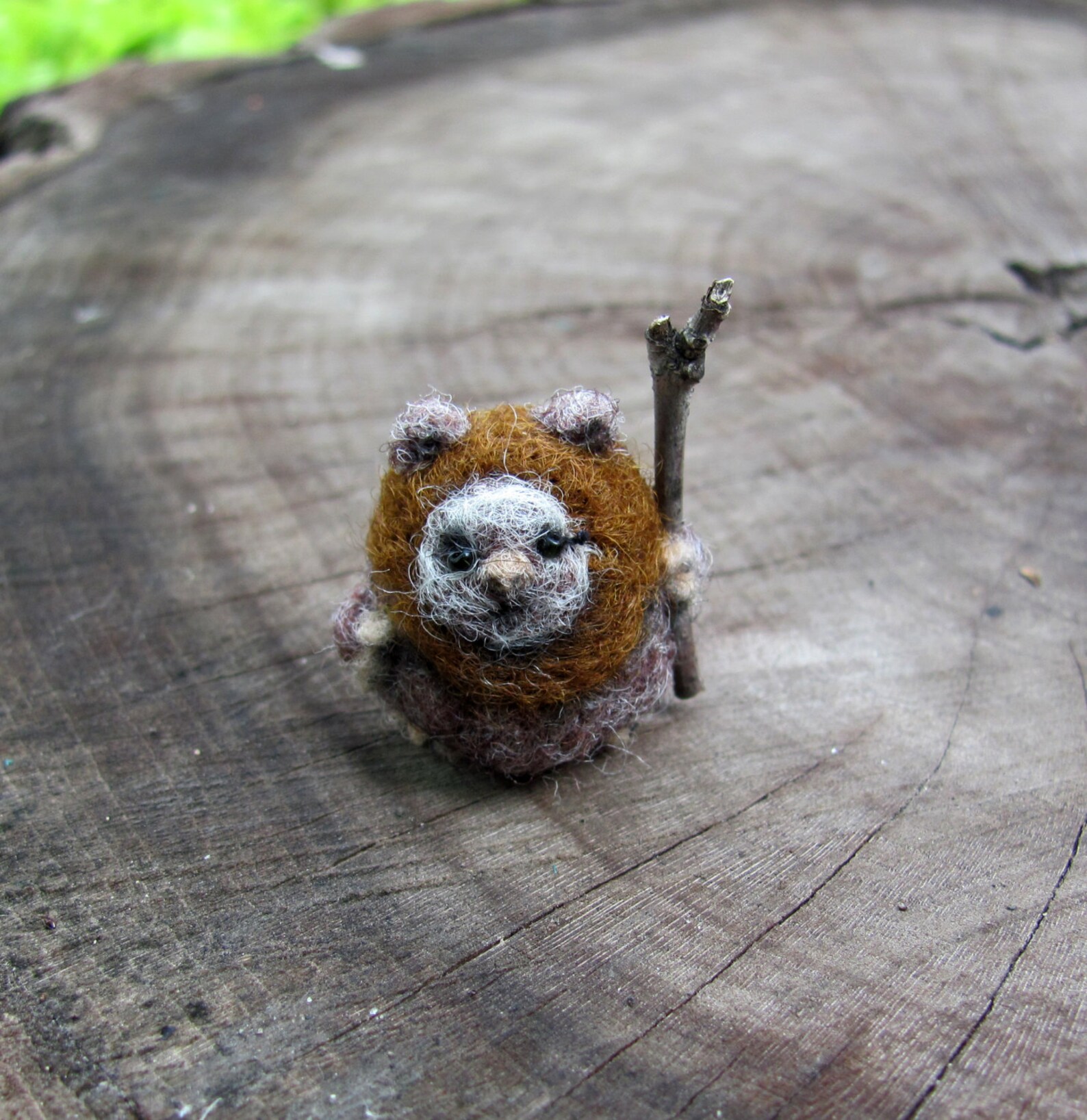 Tiny needle felted Ewok Etsy