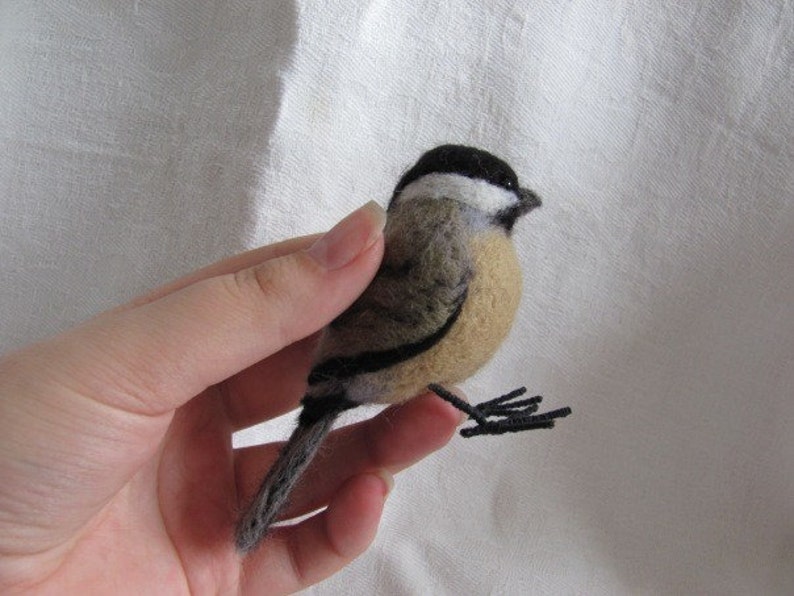 Needle felted Chickadee Etsy