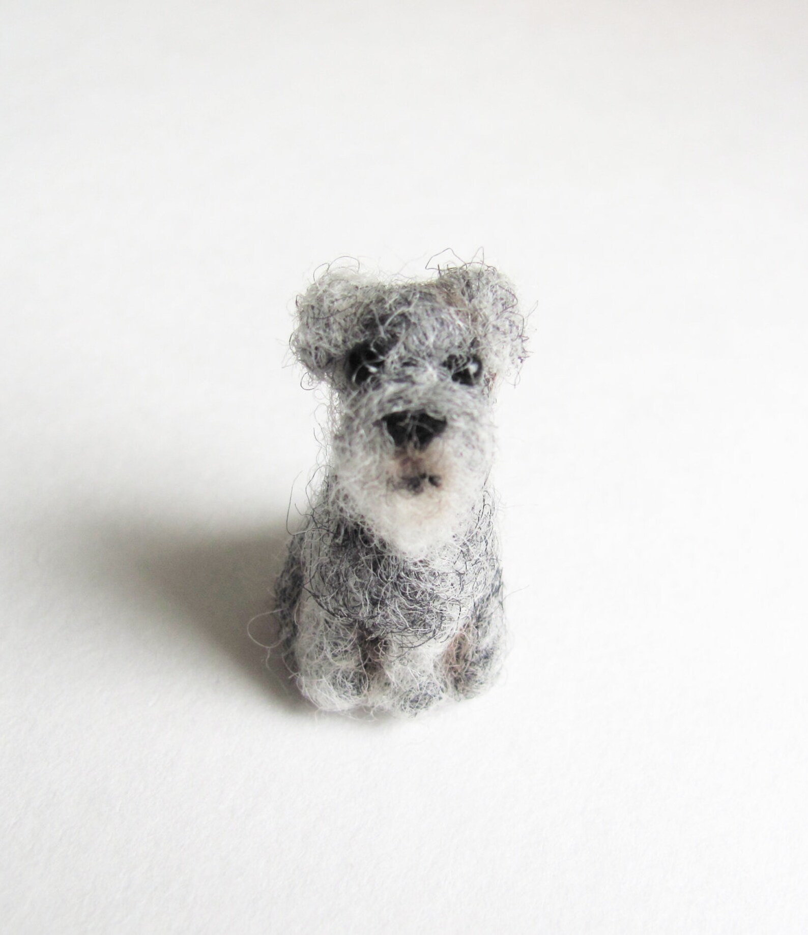 Tiny needle felted Schnauzer Etsy