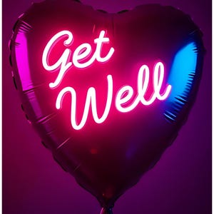 Beterschapskaart voor je zieke geliefde Neonontwerp beterschapballon