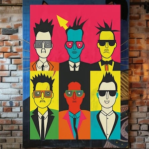 Colorful Pop Art Faces Poster – Modern Abstract Wall Art – Vibrant Portrait Print – Retro Contemporary Home Decor – Digital Download