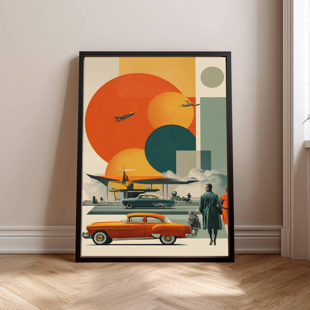 Mid Century Modern Travel Poster – Retro Futuristic Wall Art – Vintage ...