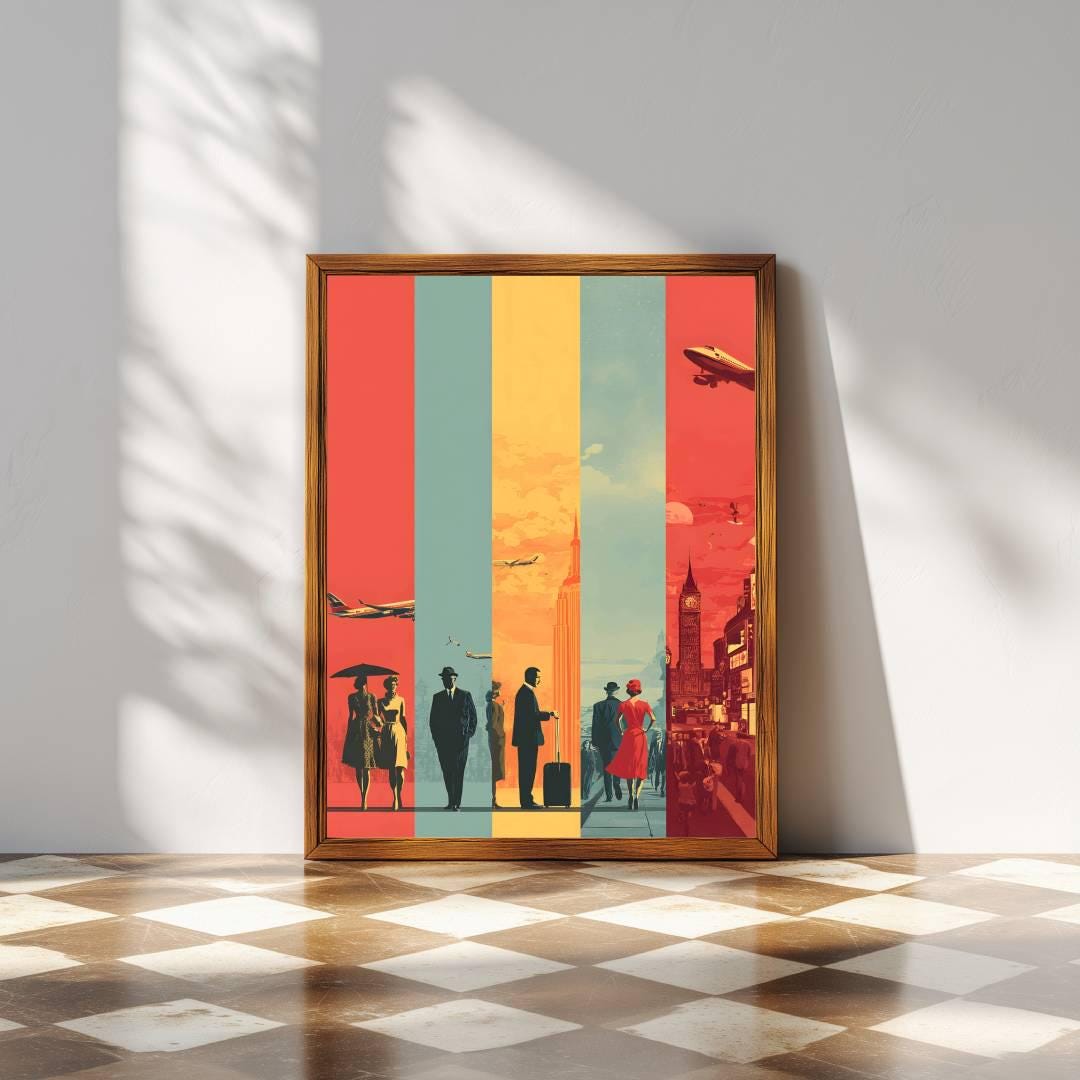 Vintage Travel Poster – Mid Century Modern Wall Art – Retro City ...