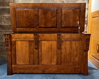 Handcrafted Cherry Wood | Illumination  | Michael's Cherry Stain | Solid Wood Blanket chest | Heirloom Furniture Piece