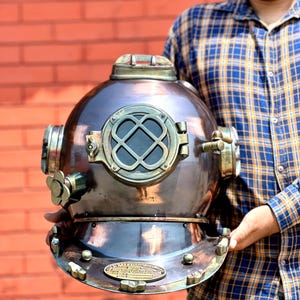 Casco de buceo Commando / Casco de buceo / Casco de buceo para buceadores de aguas profundas / Casco marítimo de aguas profundas / Casco oceánico de colección