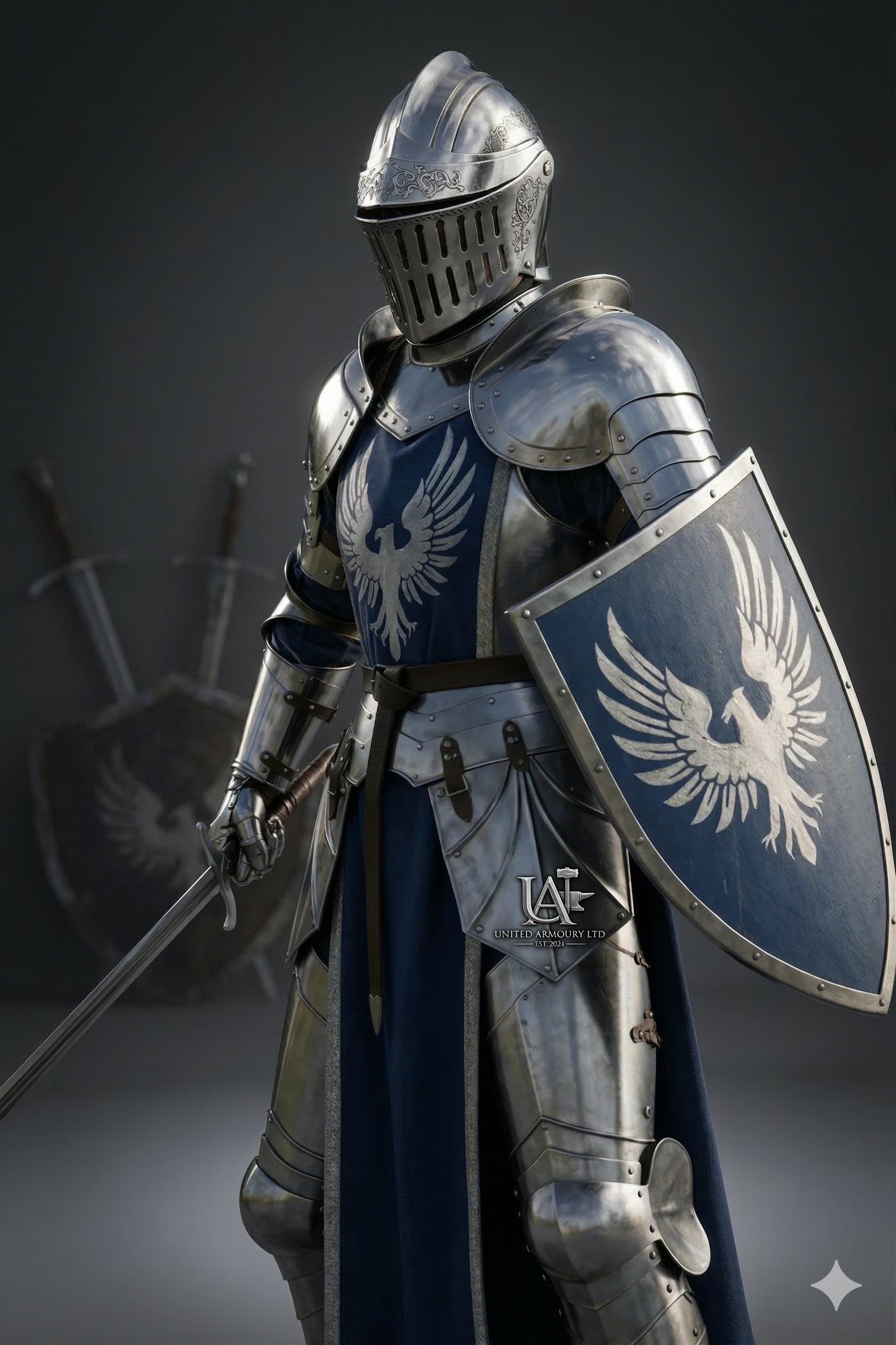 Joan of Arc Full Body Polished Steel Armor Custom Size Plate Armor LARP ...