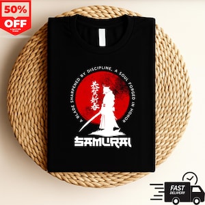 Samurai Graphic Tee: Japanese Warrior Katana Sword T-Shirt